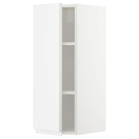 Metod Wall Cabinet With Shelves White Voxtorp High Gloss White 30x80 Cm Ikea