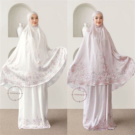 Premium Satin Silk Telekung Women S Fashion Muslimah Fashion Prayer