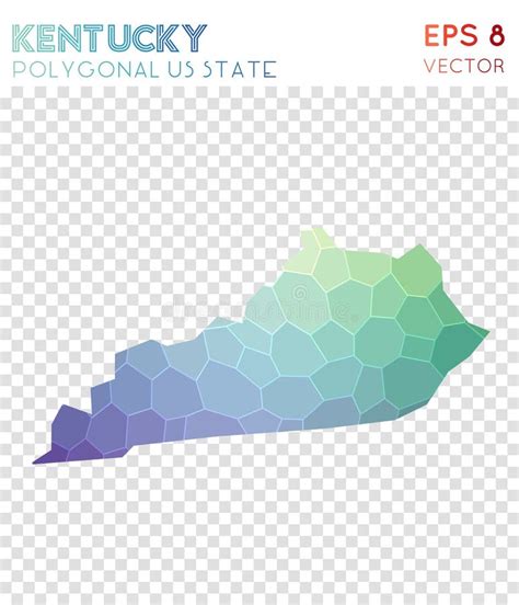 Kentucky Polygonal Map Mosaic Style Us State Stock Vector