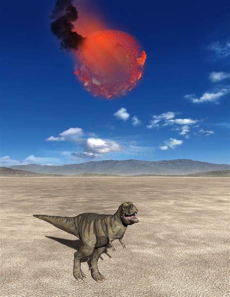 Meteor End Of The Dinosaurs Illustration Stock Illustration