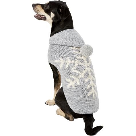 Chilly Dog Alpaca Grey Snowflake Dog Sweater Large