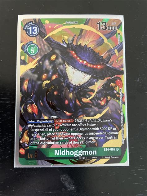 Digimon Cards Bt Great Legend Nidhoggmon Bt Sr English Values