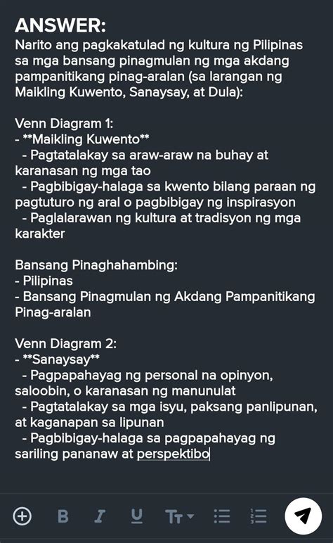 C Panuto Gamit Ang Tatlong Venn Diagram Ibigay Ang Pagkakatulad Ng