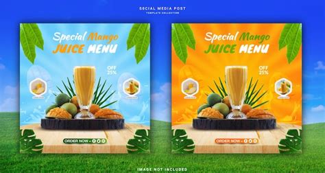 Spezielles Juice Men Designkonzept Juice Social Media Banner Instagram