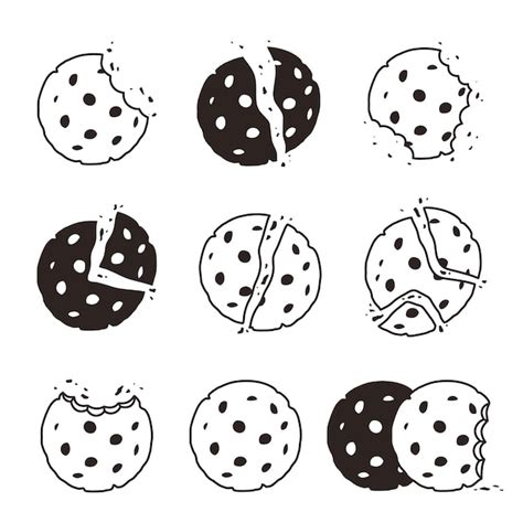 Premium Vector Bitten Cookies Crumbs Snack Delicious Biscuits Vector Stylized Dessert Food