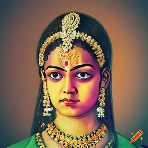 Portrait Of Rani Rudrama Devi Ruler Of Kakatiya Dynasty On Craiyon