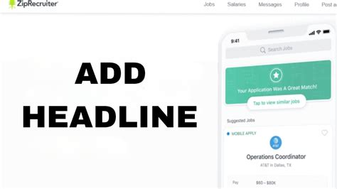 How To Add Headline On ZipRecruiter App YouTube