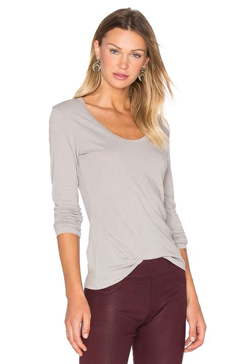 James Perse Extra Long Sleeve Tee In Dapple Revolve