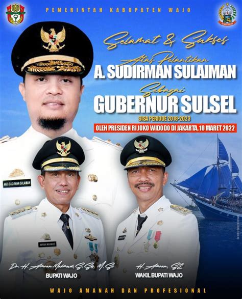 Bupati Wajo Beri Ucapan Selamat Atas Pelantikan Gubernur Sulsel Ini