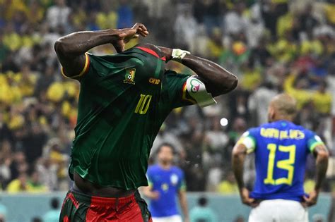 Cameroon 1 Brazil 0 LIVE RESULT Goal Scorer Aboubakar SENT OFF For