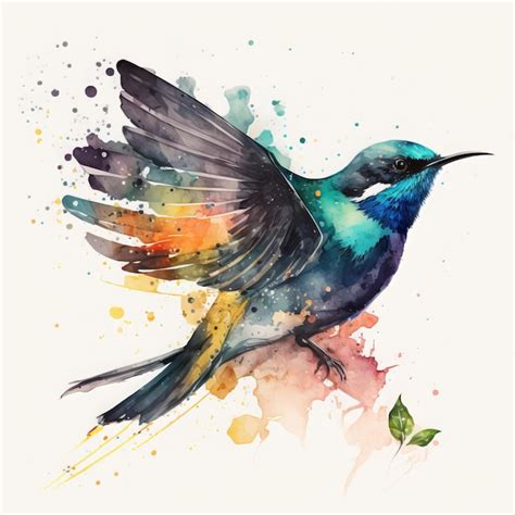 Premium Photo | Bird watercolor drawing paint