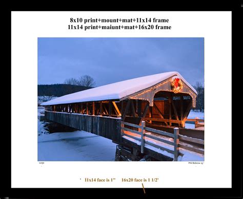 Vermont Covered Bridge in a Winter Landscape Print Snowy Vermont Landscape. Signed by Artist ...