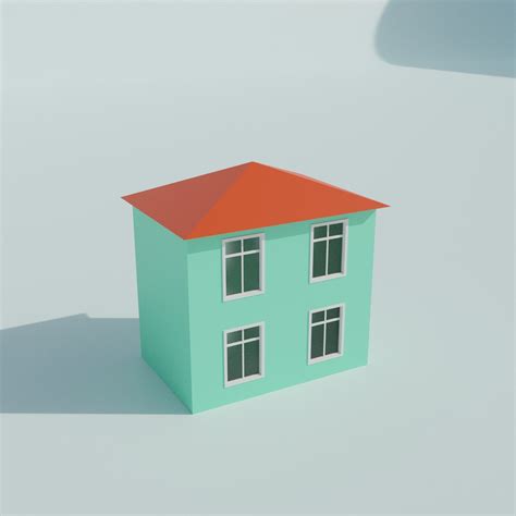 D Low Poly Buildings Model Turbosquid