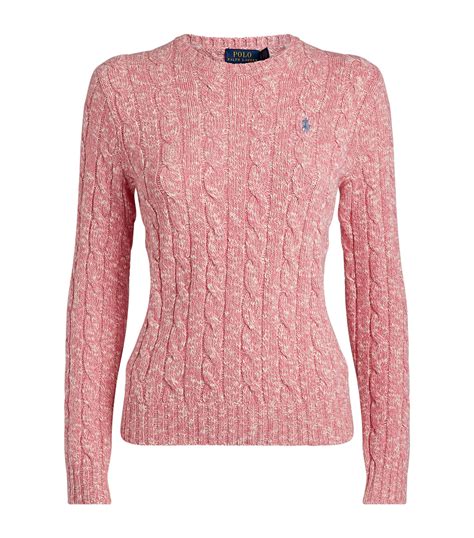 Polo Ralph Lauren Pink Cable Knit Sweater Harrods Uk