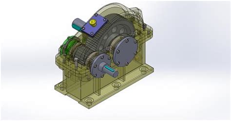 一级圆柱齿轮减速器3d模型下载三维模型solidworks模型 制造云 产品模型