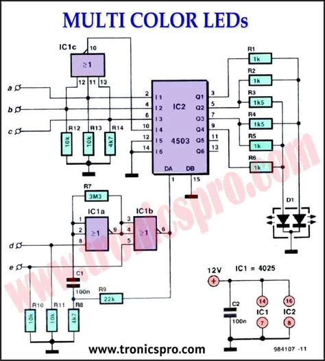 Multi Color Led Circuit Diagram TRONICSpro