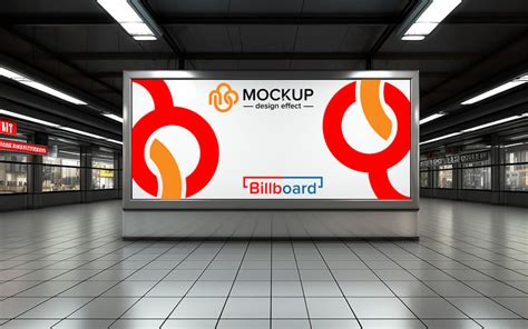 Billboard Mockup In Subway Or Metro Station Psd