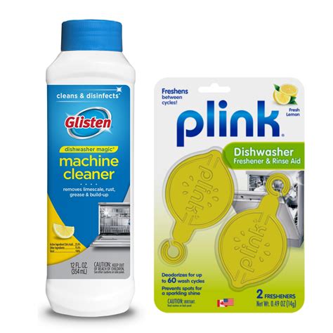 Glisten Dishwasher Magic Machine Cleaner & Disinfectant and Plink ...