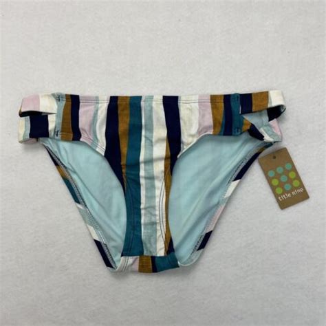Title Nine Naiad Bikini Bottom Swimwear Striped UPF 50 Low Rise Size XS NWT EBay