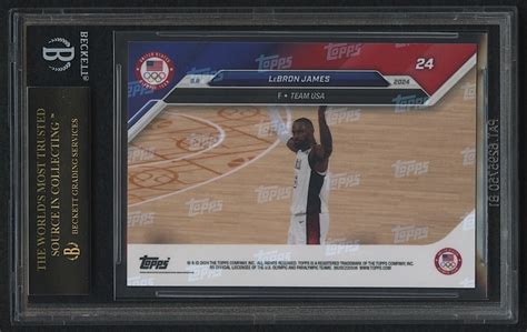 LeBron James 2024 Topps Now Olympic Games Team USA 24 BGS Black