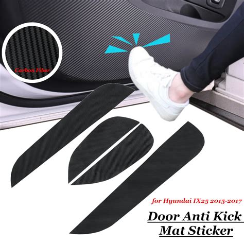 X Car Door Anti Kick Mat Pad Stickers Carbon Fiber Cover For Hyundai