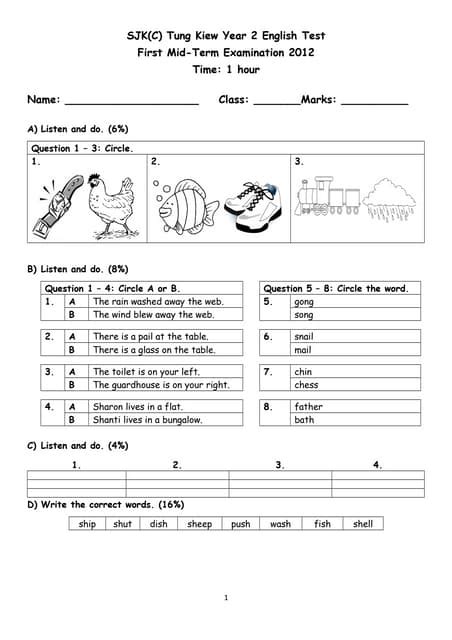 Aktiviti Bahasa English Tahun 2