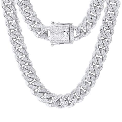 Buy Krkcandco 14mm Iced Cuban Link Chain 14kwhite Gold Cuban Link Curb