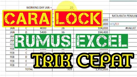 Cara Mengunci Rumus Excel Agar Tidak Berubah Youtube