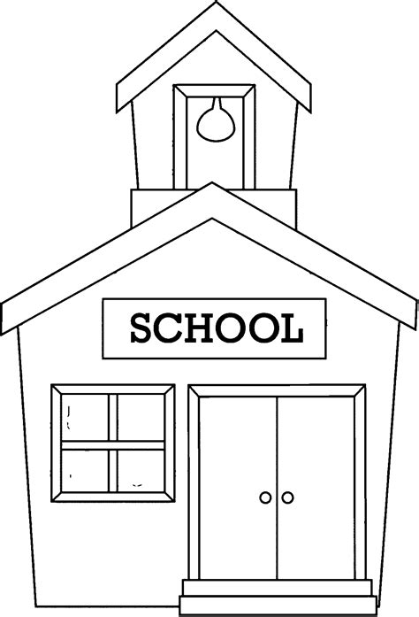 Coloring Page Of A School Building Coloring Home