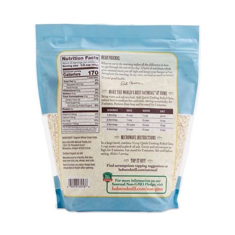 Organic Quick Rolled Oats Nutrition Facts Besto Blog