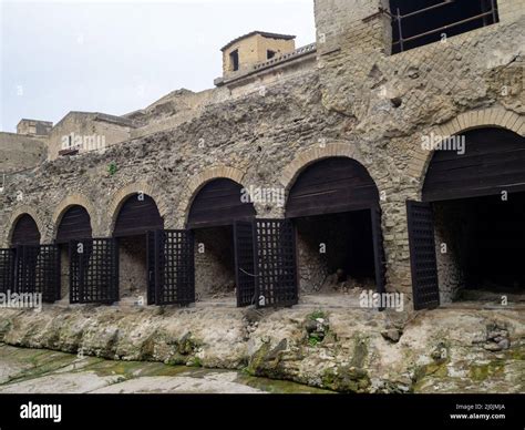 Herculaneum boat sheds where victims of Mount Vesuvius took shelter Stock Photo - Alamy