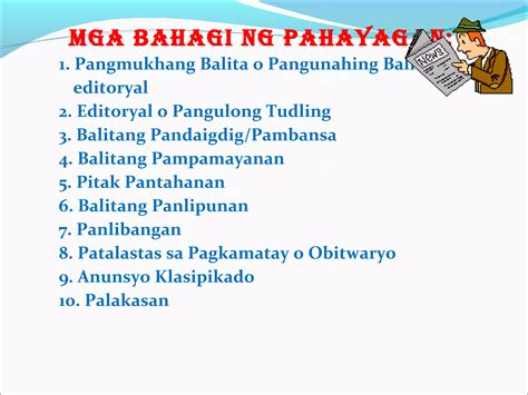 Ano Ang Mga Bahagi Ng Pahayagan At Kahulugan Nito Sakahulugan Nbkomputer