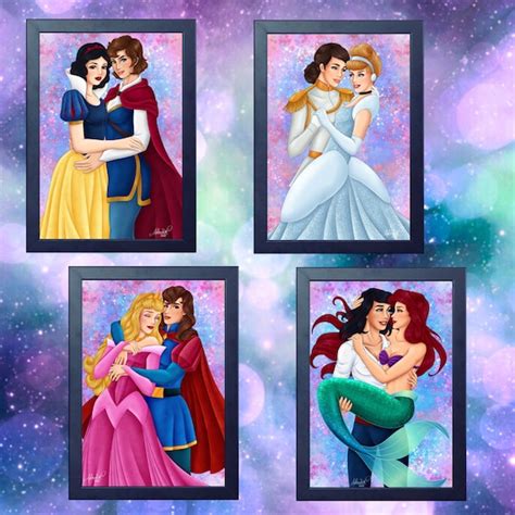 Disney Couples Lesbian Genderbend Etsy