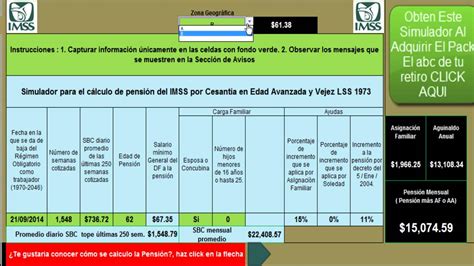 Excel para calculo de pensión Ley 73 EXPLICACIÓN ViYoutube