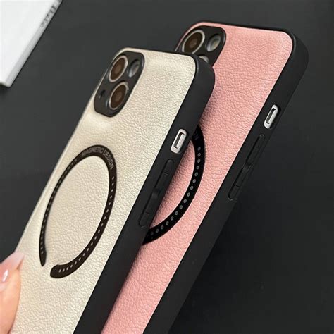 Противоударный чехол Litchi Texture Magsafe для iPhone 14 Pro Max ...