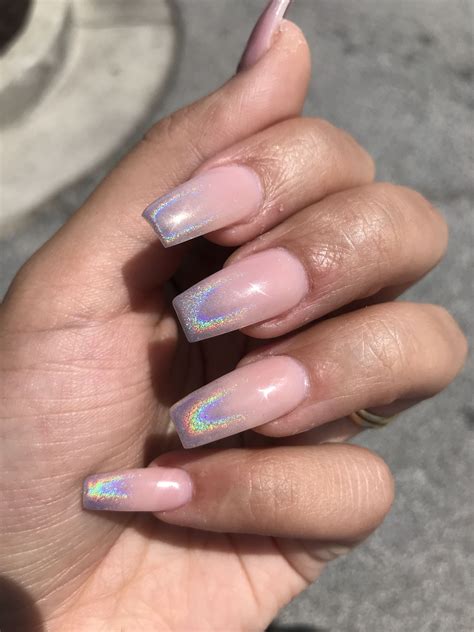 Holographic Ombr Nails Nails Holographic Nails Makeup Nails