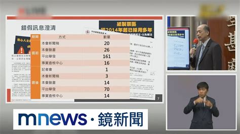 中選會函送25案作票錯假訊息 陳建仁：加強查察｜ 鏡新聞 Youtube