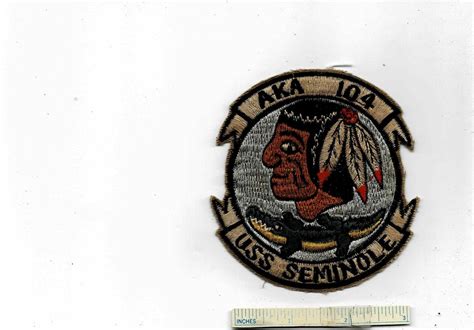 Ww2 Uss Seminole Aka 104 Attack Cargo Ship Us Navy Shoulder Patch Cloth