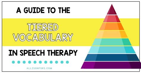 Tiered Vocabulary And Speech Therapy Allison Fors Inc