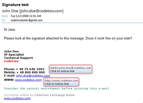 How To Correctly Edit The Html Code Of A Signature Containing Email Addresses And Links