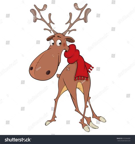 Christmas Deer Cartoon Stock Vector Illustration 222264283 Shutterstock