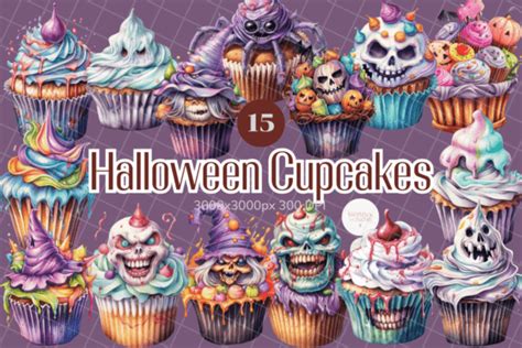 Spooky Halloween Cupcakes Graphic By Kennocha748 · Creative Fabrica