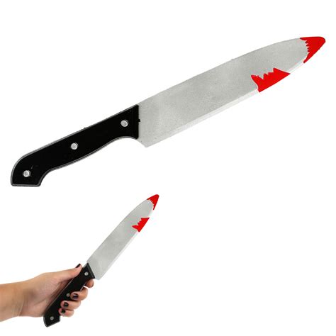 Toy Bloody Kitchen Knife Halloween Horror Fancy Dress Accessory Blood