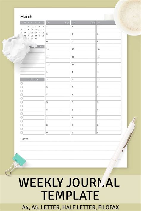 Printable weekly calendar templates – Artofit