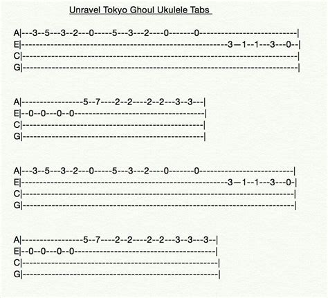 Unravel Ukulele Tab