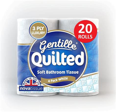 Gentille Quilted Bathroom Tissue Rolls Luxury 3 Ply Toilet Paper Soft