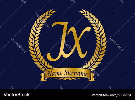 Initial Letter J And X Jx Monogram Logo Design Vector Image