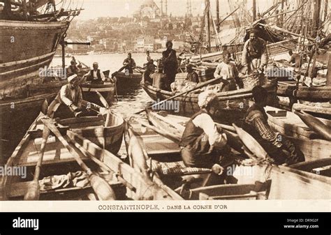 Boatmen On The Bosphorus Stock Photo Alamy