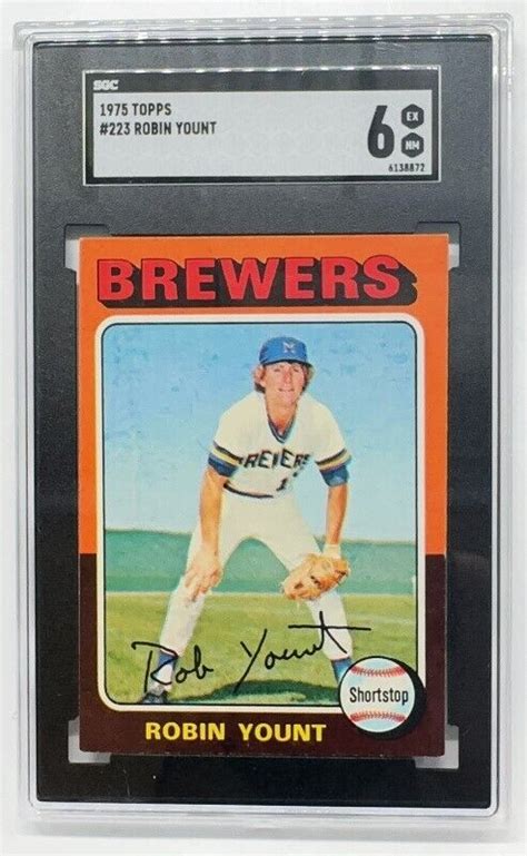 Topps Robin Yount Rookie Card Rc Sgc Ex Nm Milwaukee