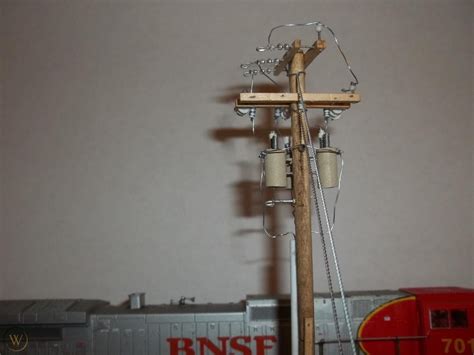 Ho Scale Model Deadend Corner Triple Transformer Bank Utility Pole 10